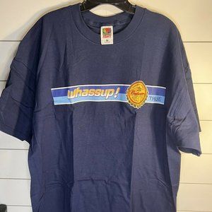 NEW Vintage 01 Budweiser WHASSUP! Bottle Cap Front & Back Graphic T Shirt Sz XXL